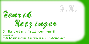 henrik metzinger business card